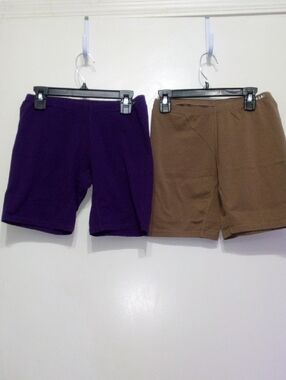 Women’s Stretch Knit Shorts in Purple and Brown